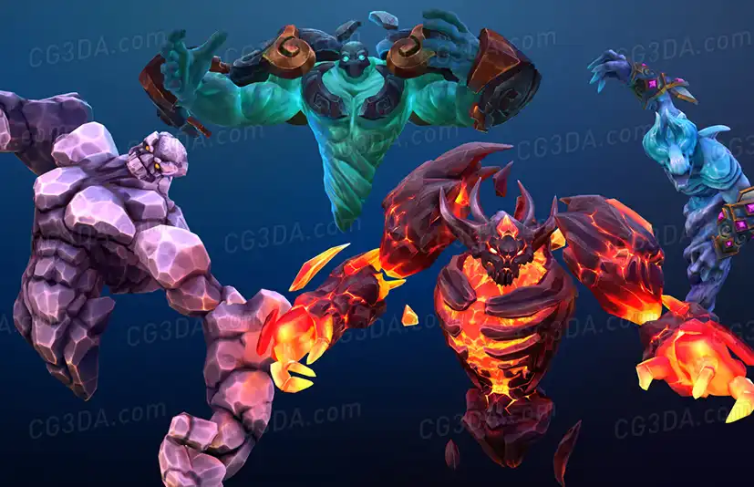 风格化元素战士-Stylized Fantasy Elementals Pack