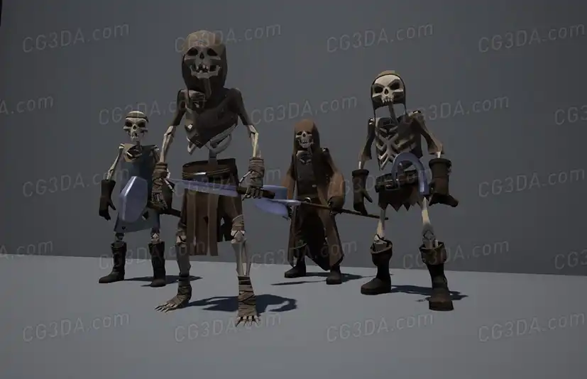 亡灵骷髅村庄-Stylized Modular Skeletons (Villagers)