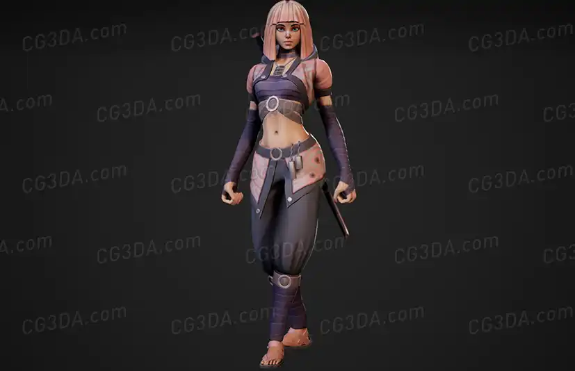 武士女性英雄-Yuko - Stylized Character