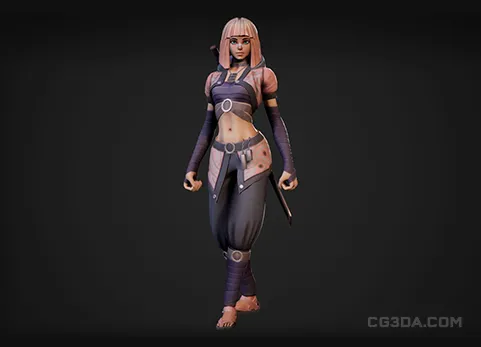 武士女性英雄-Yuko - Stylized Character