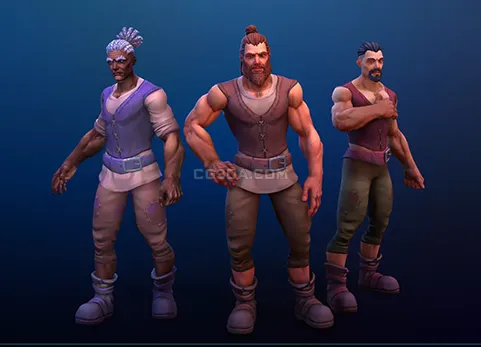 风格化男性角色-Modular Fantasy Stylized Human Male