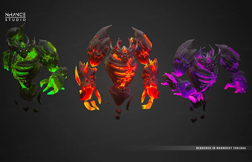 风格化的幻想熔岩元素 - Stylized Fantasy Lava Elemental