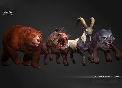 风格化的幻想动物包 - Stylized Fantasy Animals Pack