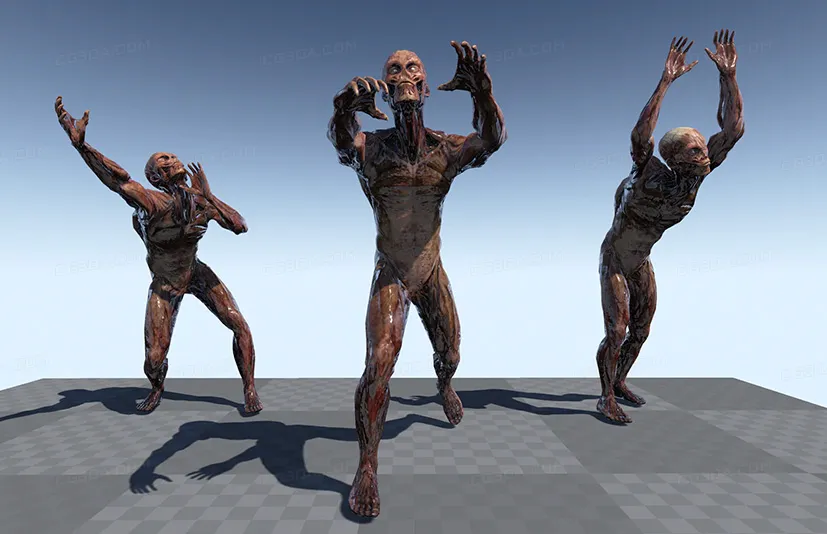 僵尸带动画-Zombie1 Model+Animation