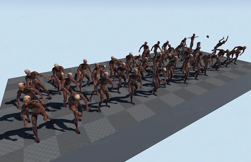 僵尸带动画-Zombie1 Model+Animation