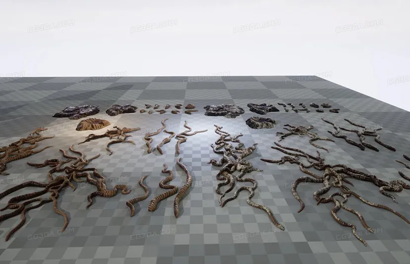 22种外星触须-Alien Tendrils 22 Types - AssetKit PBR