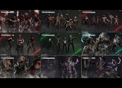 恐怖暗黑生物疯狂集合包 - Insane Pack 01 - Game Assets + Extra