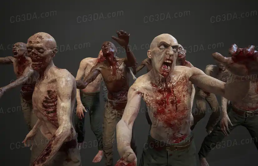 丧尸角色包-Shirtless Zombies Pack