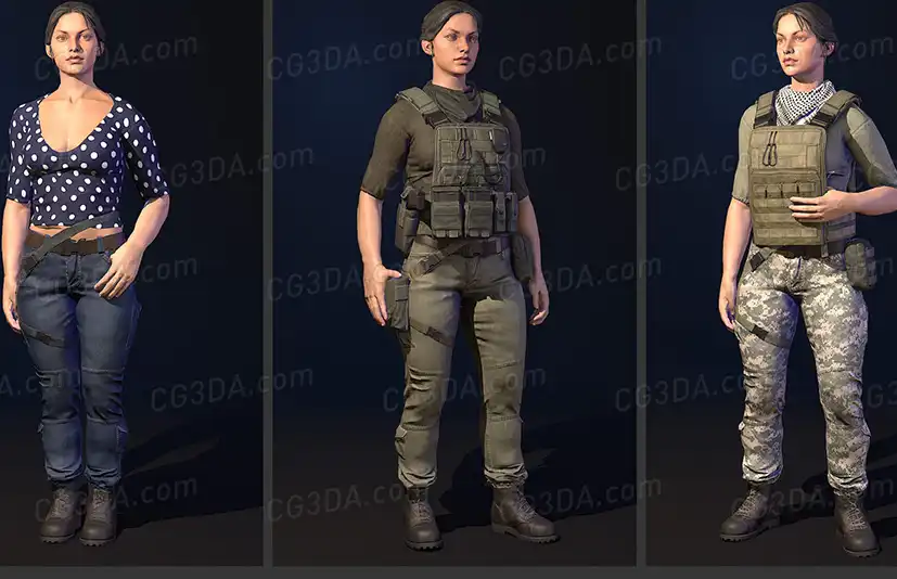 女性武装角色模型-Female Character