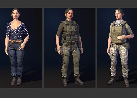 女性武装角色模型-Female Character