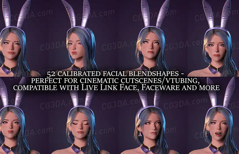美丽的兔子小姐-Bunny - Cute Fighting Anime Warrior Girl Realistic MMORPG FPS Stylized Character