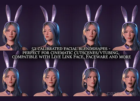 美丽的兔子小姐-Bunny - Cute Fighting Anime Warrior Girl Realistic MMORPG FPS Stylized Character