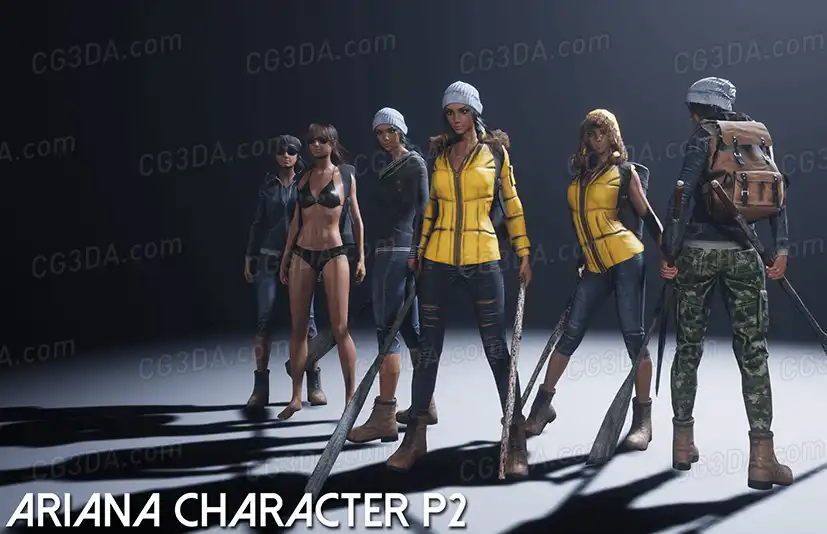 户外生存女性角色模型-Ariana Character P2