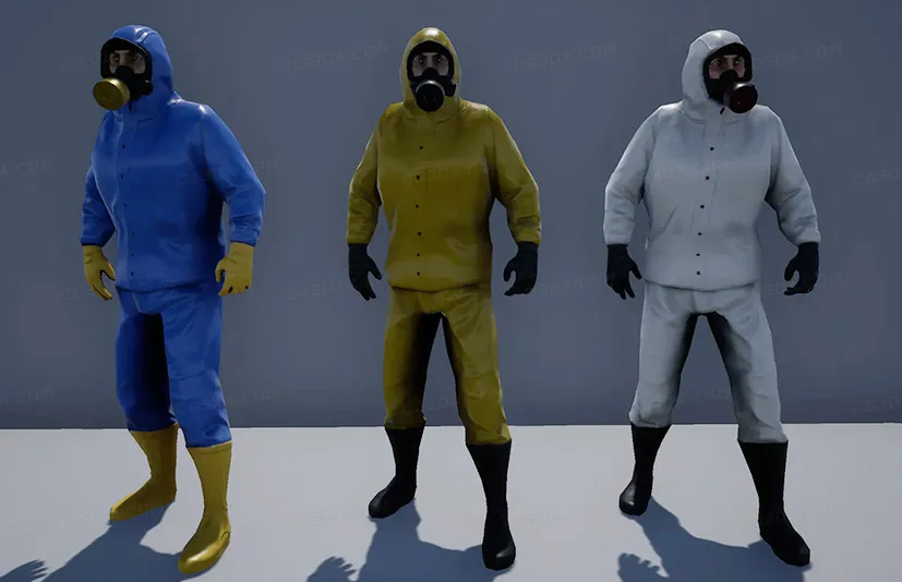 化学工人危险品生物危害工业男性角色 - Chemical Worker Chan: Hazmat Biohazard Industrial Male Character