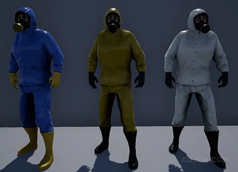 化学工人危险品生物危害工业男性角色 - Chemical Worker Chan: Hazmat Biohazard Industrial Male Character