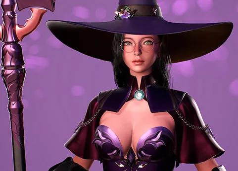 女巫游戏角色 - Kind Witch - Game Ready Stylized MMORPG FPS Realistic Modular Character