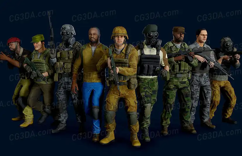 反恐维和军事部队士兵-Modular military character