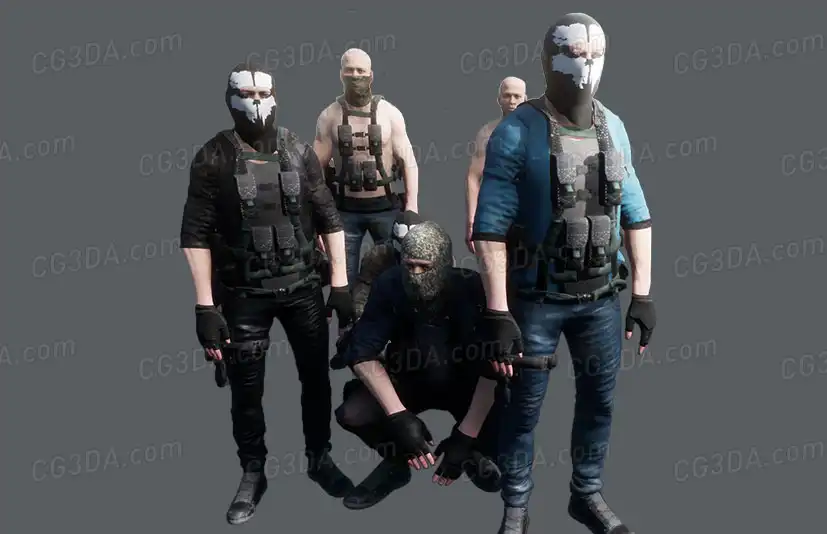 武装劫匪暴徒-Character Military Bandit 2