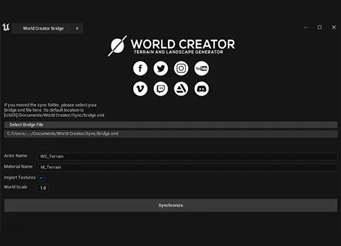 WorldCreator桥接UE插件 - WorldCreator for UE Bridge