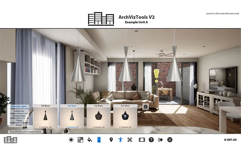 建筑可视化交互式用户界面和工具 - ArchViz Interactive UI and Tools