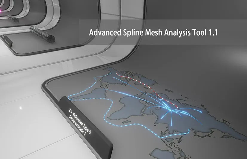 可视化科技城市 线路蓝图 - Advanced Spline Mesh Analysis Tool