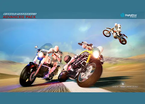 可驾驶摩托车：多人高级包-伤害和动画 - Ridable MotorBikes: Multiplayer Advanced Pack - 3 Bikes - damage & animations