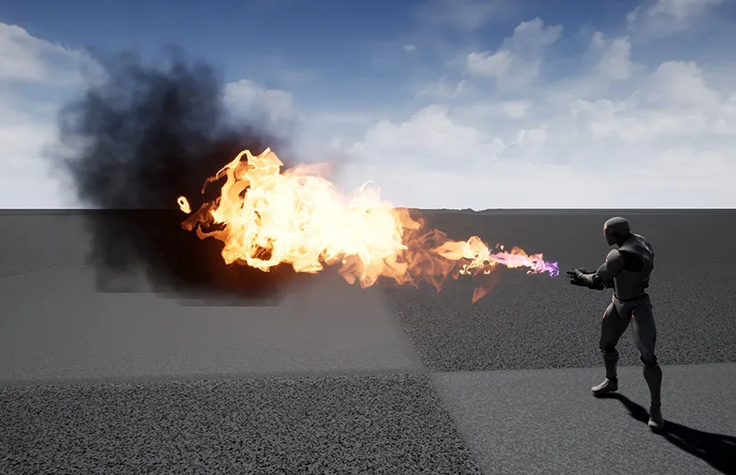 火焰喷射器+AOE伤害系统 - Flamethrower Multiplayer Ready
