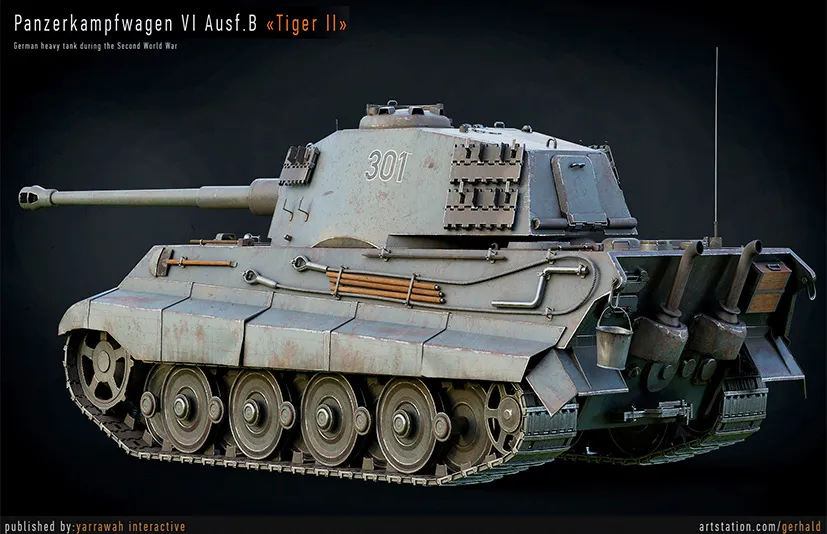可驾驶二战坦克高级蓝图 - WW2 Tank - Tiger 2 - Advanced Tank Blueprint