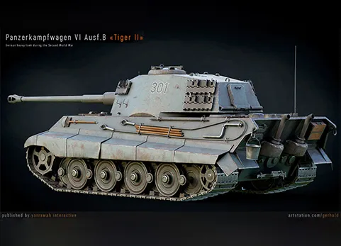 可驾驶二战坦克高级蓝图 - WW2 Tank - Tiger 2 - Advanced Tank Blueprint