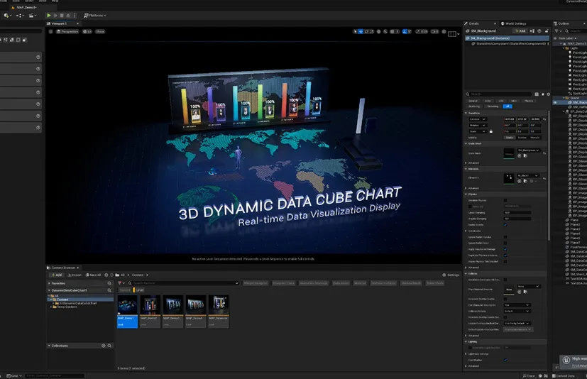 3D动态数据可视化立方体图表 - 3D DynamicDataCubeChart 01