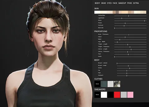 角色定制系统：女 - Character Customization: Female