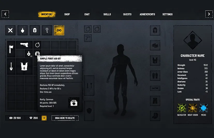 垃圾摇滚 / 军事 / 恐怖黑暗UI界面 - Grunge  Military  Horror Dark GUI  UI KIT (CommonUI) + psdai source files