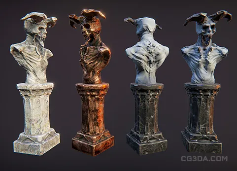 哥特式恶魔半身雕像-Horror Busts