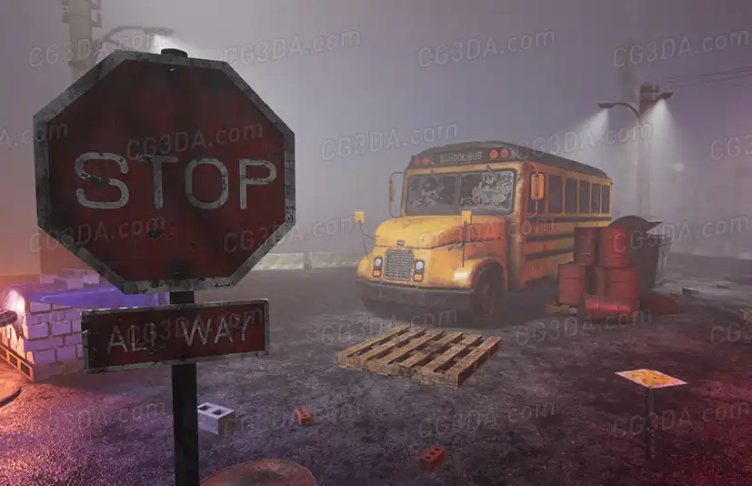 末世废弃城市-Abandoned City Props Pack