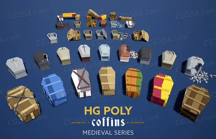 风格化棺材-HG POLY - Coffins