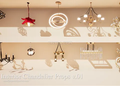 室内吊灯道具-Interior Chandelier Props v.01