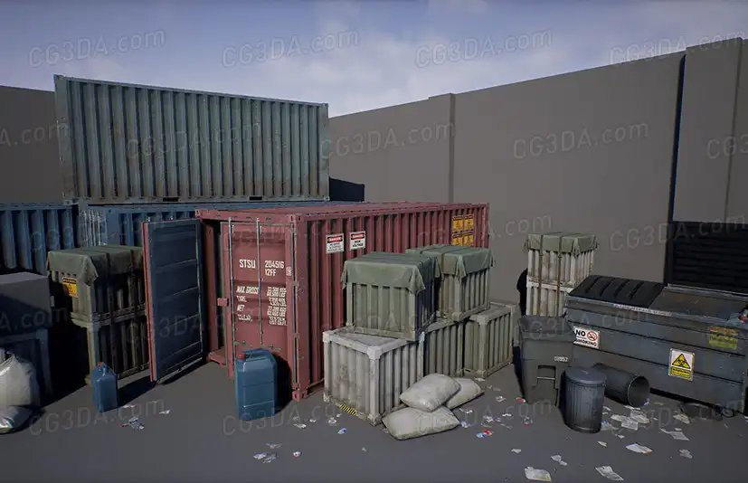 集装箱及导视标牌-Industry Props Pack 4