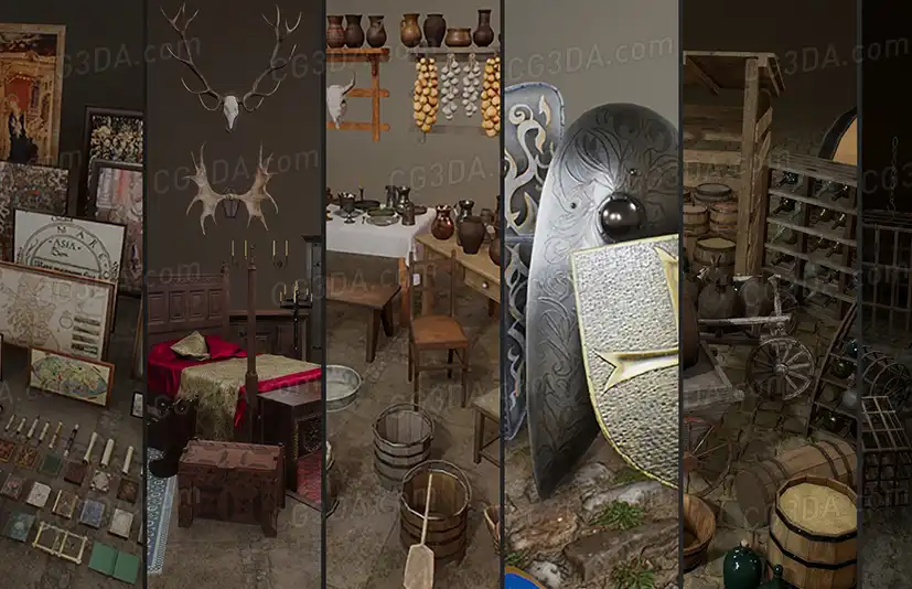 中世纪道具套件-Medieval Props: Kit