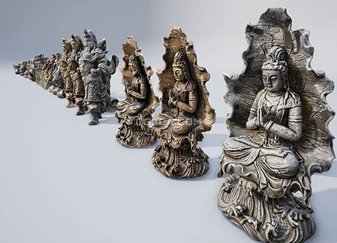 佛像石像雕塑-Sculptures Pack Vol.2