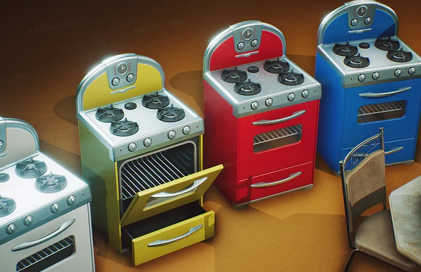 中世纪复古室内模型VOL.3-Retro Mid Century Mod Props VOL.3
