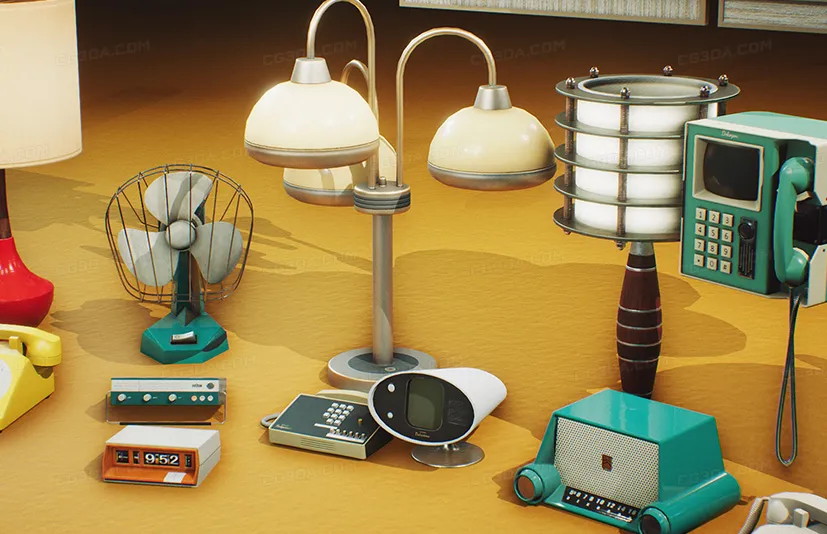 中世纪复古室内模型VOL.5-Retro Mid Century Mod Props VOL.5