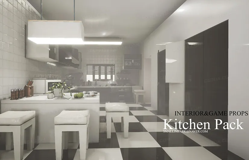 室内与游戏厨房道具01-Interior & Game Kitchen props v.01