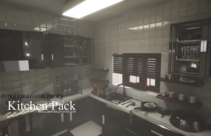 室内与游戏厨房道具01-Interior & Game Kitchen props v.01