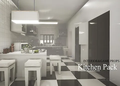 室内与游戏厨房道具01-Interior & Game Kitchen props v.01