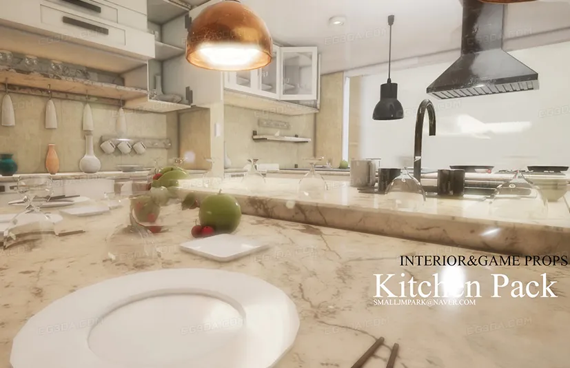 室内与游戏厨房道具02-Interior & Game Kitchen props v.02