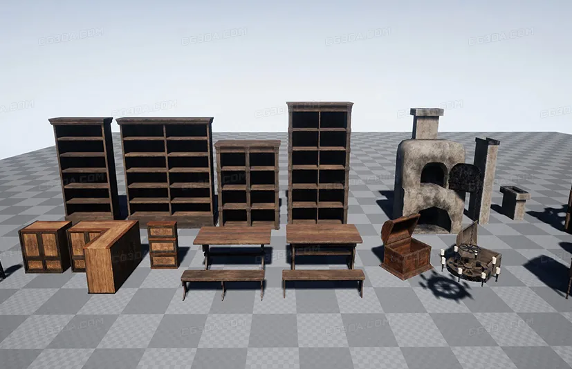 中世纪室内道具-Medieval Interior Tools Pack