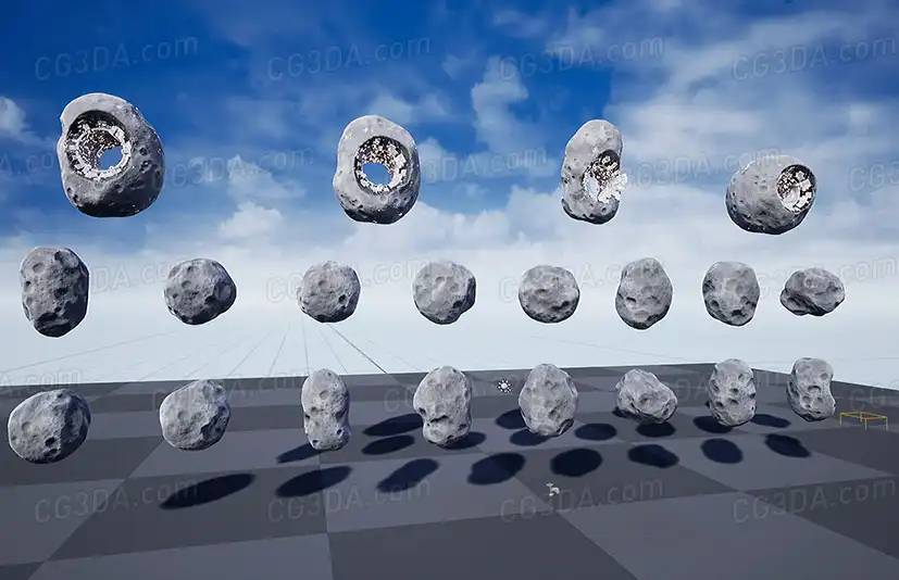 小行星与陨石群-Asteroid Field with Asteroid Stations Pack