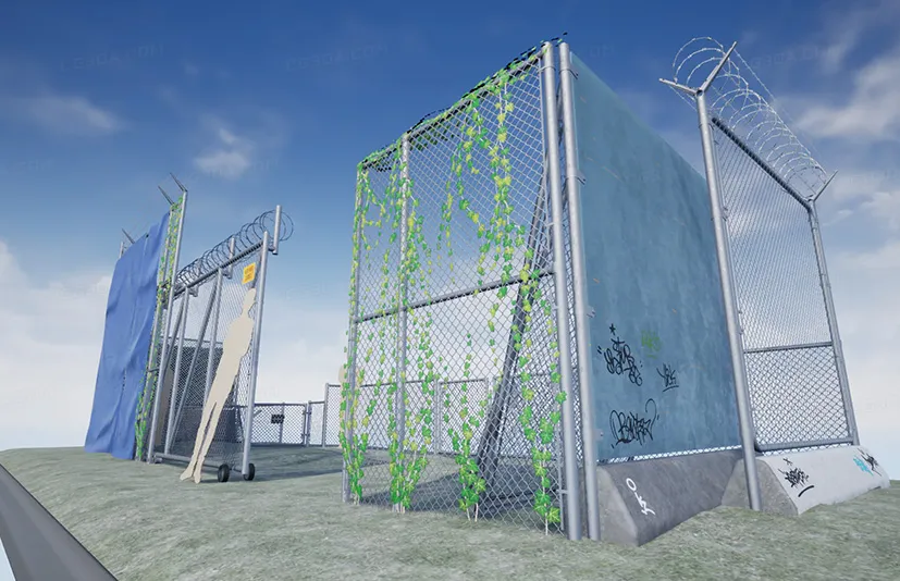 铁网围栏 - PBR Chain Link Fence