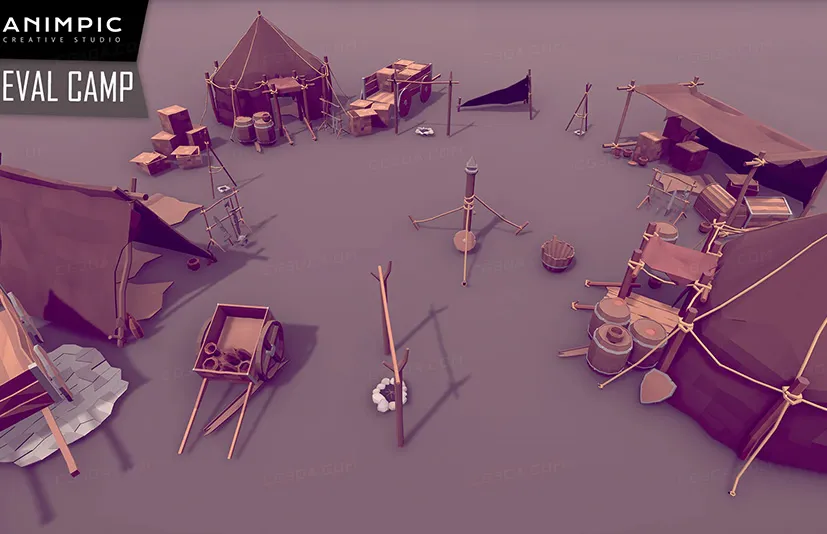 Poly-中世纪营地 - POLY - Medieval Camp