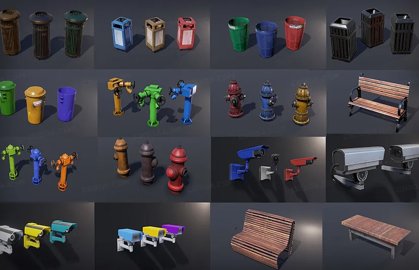 街道设施道具 - Raginbear StreetProps 01